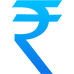 rupees symbol in blue color